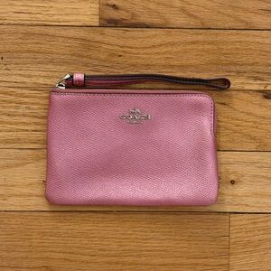 Coach Pink Leather Wristlet